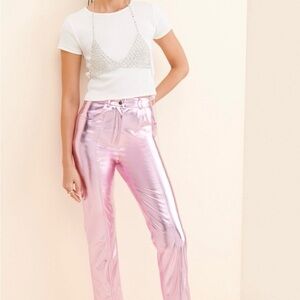 Shimmering Pink Straight Leg Women's Pants
